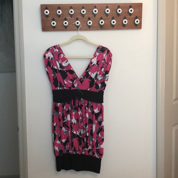 Black and Pink Floral Dress - Picture 2 of 5